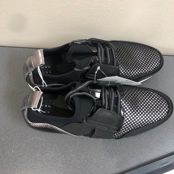 Women's Deena Lace Up Sneakers - A New Day™ Black - Picture 3 of 4